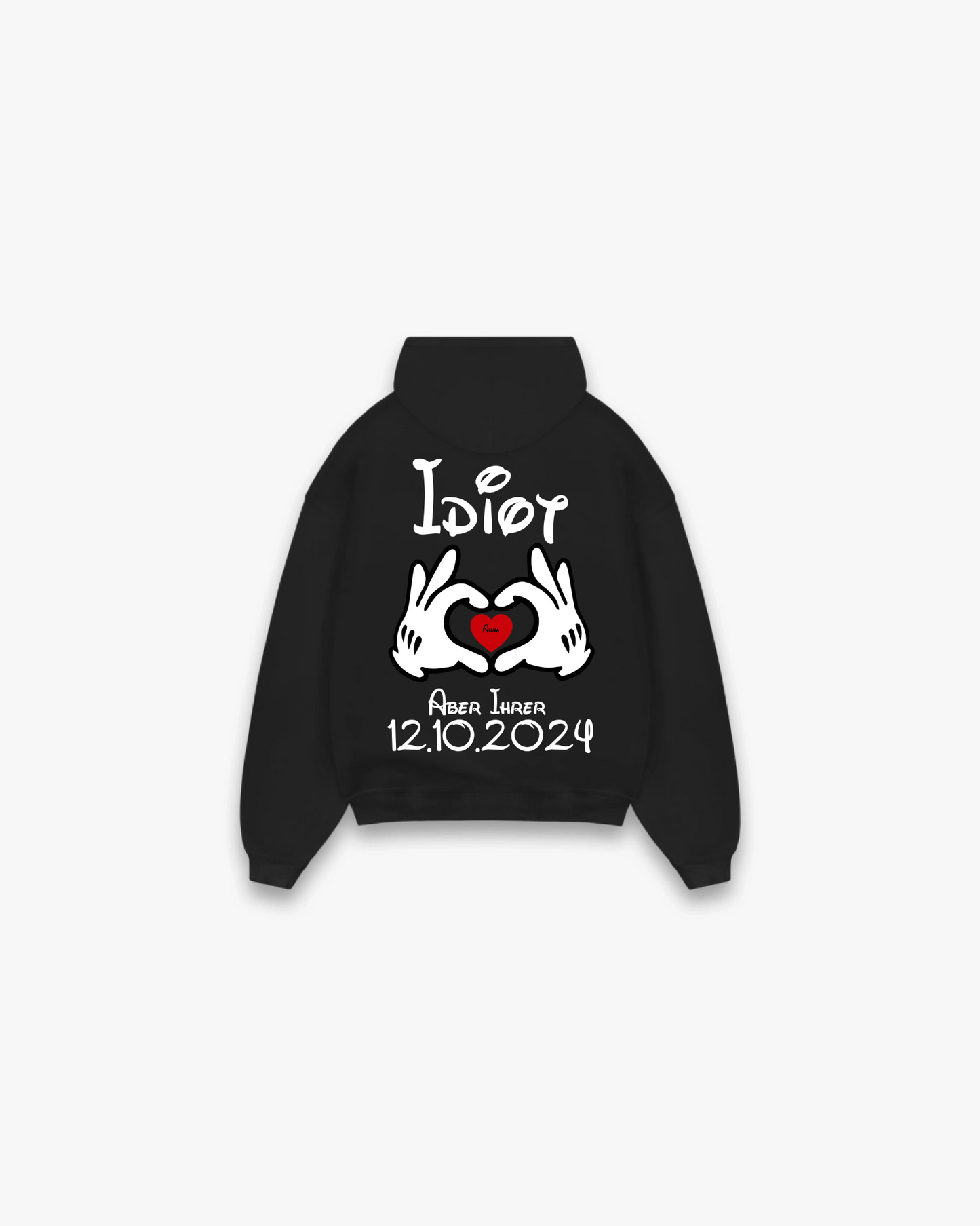 Zicke & Idiot Kuschel Hoodie I personalisierbar mit Namen und Datum