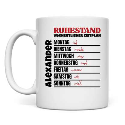 Ruhestand Zeitplan - Tasse