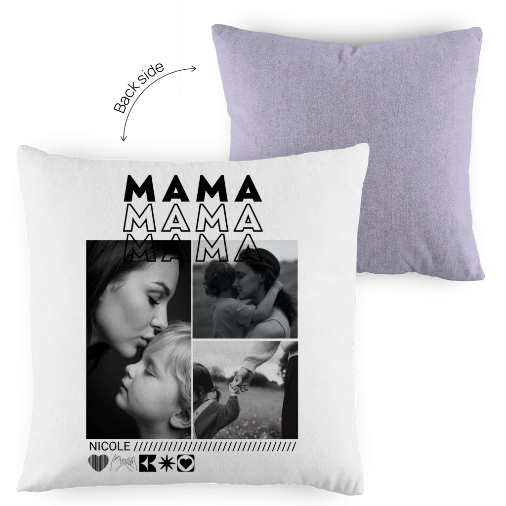 Personalisiertes Kissen mit Fotos "Mama"