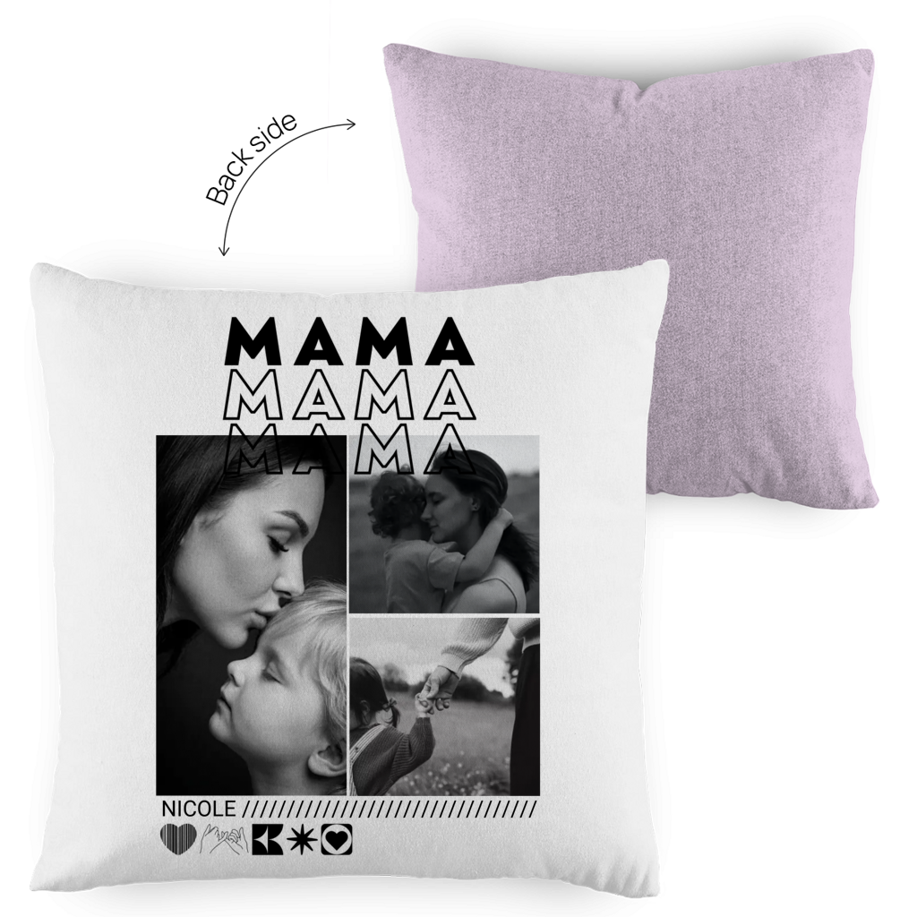 Personalisiertes Kissen mit Fotos "Mama"