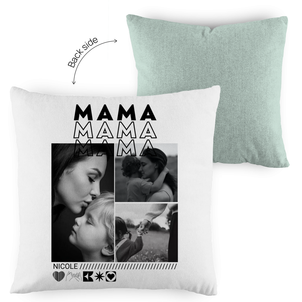 Personalisiertes Kissen mit Fotos "Mama"