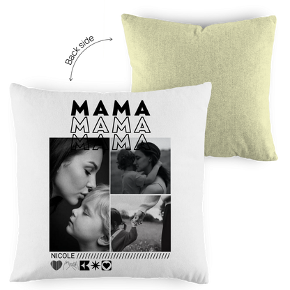 Personalisiertes Kissen mit Fotos "Mama"