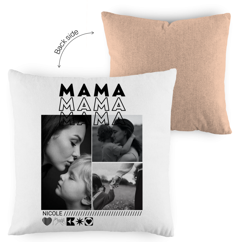 Personalisiertes Kissen mit Fotos "Mama"
