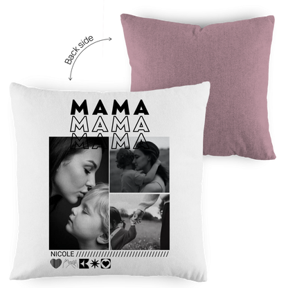 Personalisiertes Kissen mit Fotos "Mama"