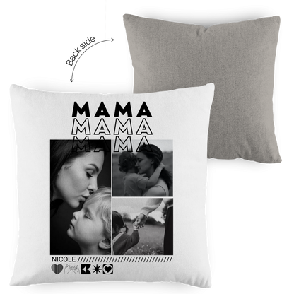 Personalisiertes Kissen mit Fotos "Mama"