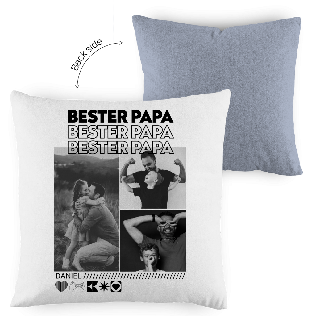 Personalisiertes Kissen mit Fotos "Papa"