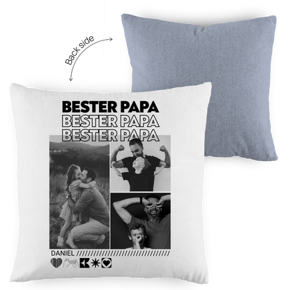 Personalisiertes Kissen mit Fotos "Papa"
