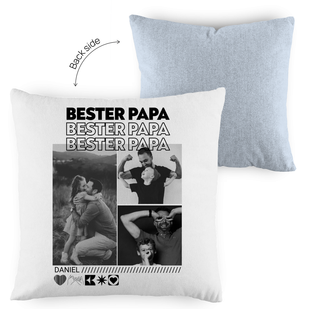 Personalisiertes Kissen mit Fotos "Papa"