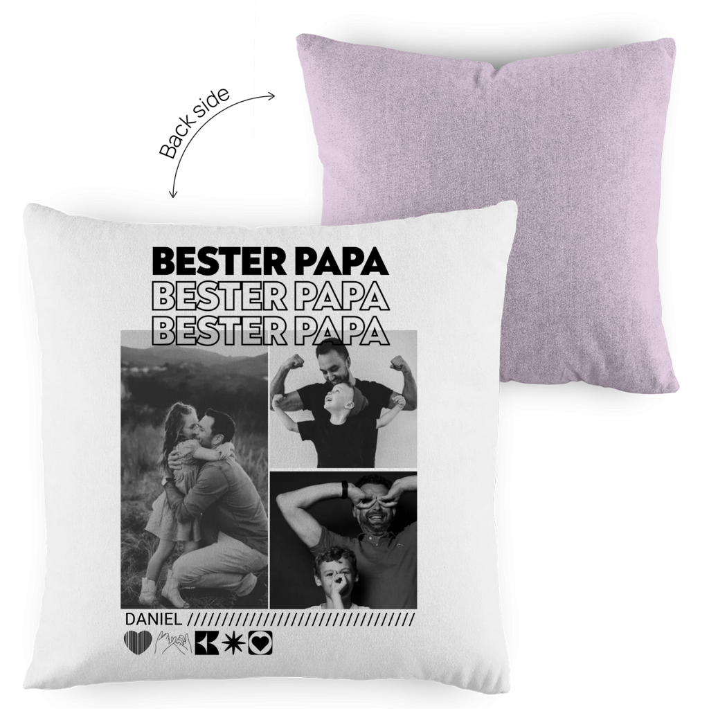 Personalisiertes Kissen mit Fotos "Papa"