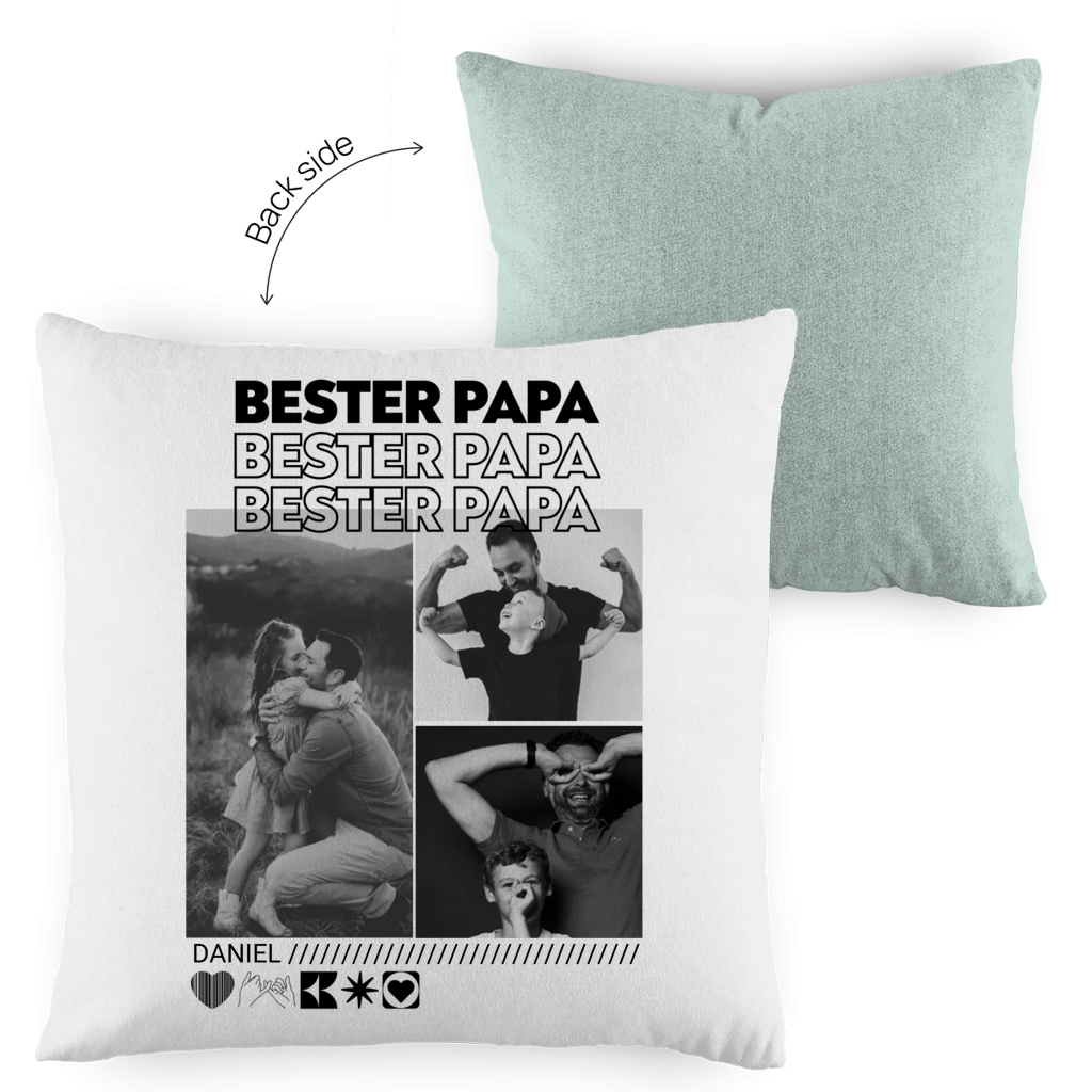 Personalisiertes Kissen mit Fotos "Papa"