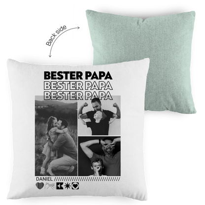 Personalisiertes Kissen mit Fotos "Papa"