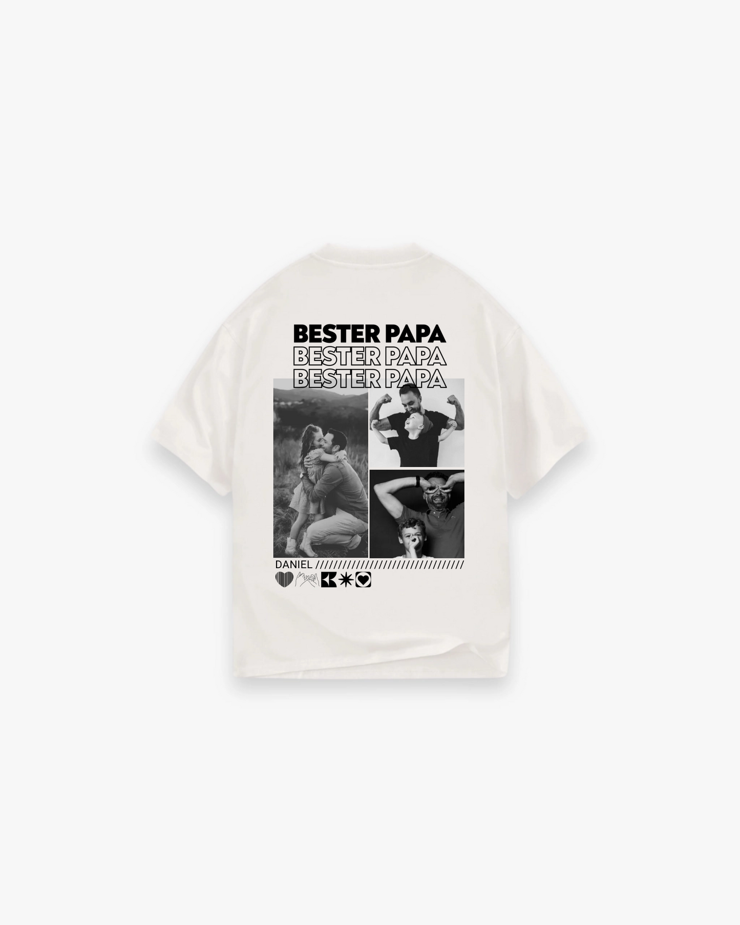 Personalisiertes T-Shirt mit Fotos "Papa"
