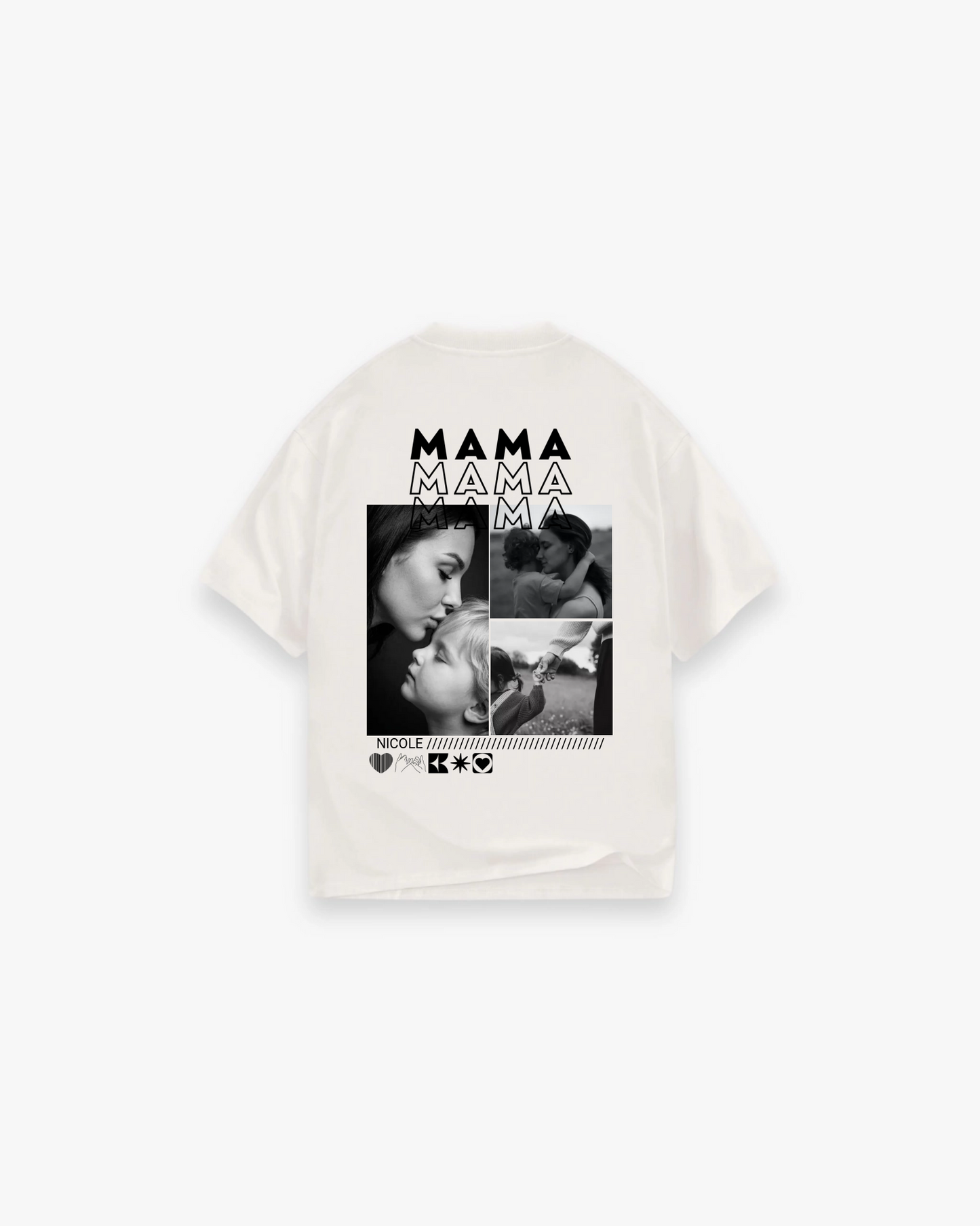 Personalisiertes T-Shirt mit Fotos "Mama"
