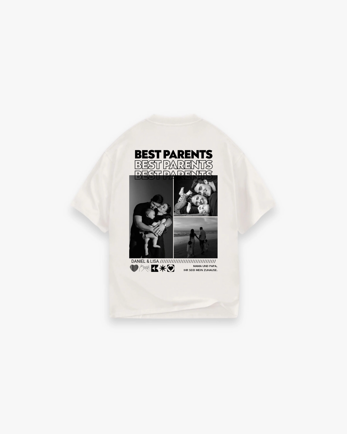 Personalisiertes T-Shirt mit Fotos "Beste Eltern"