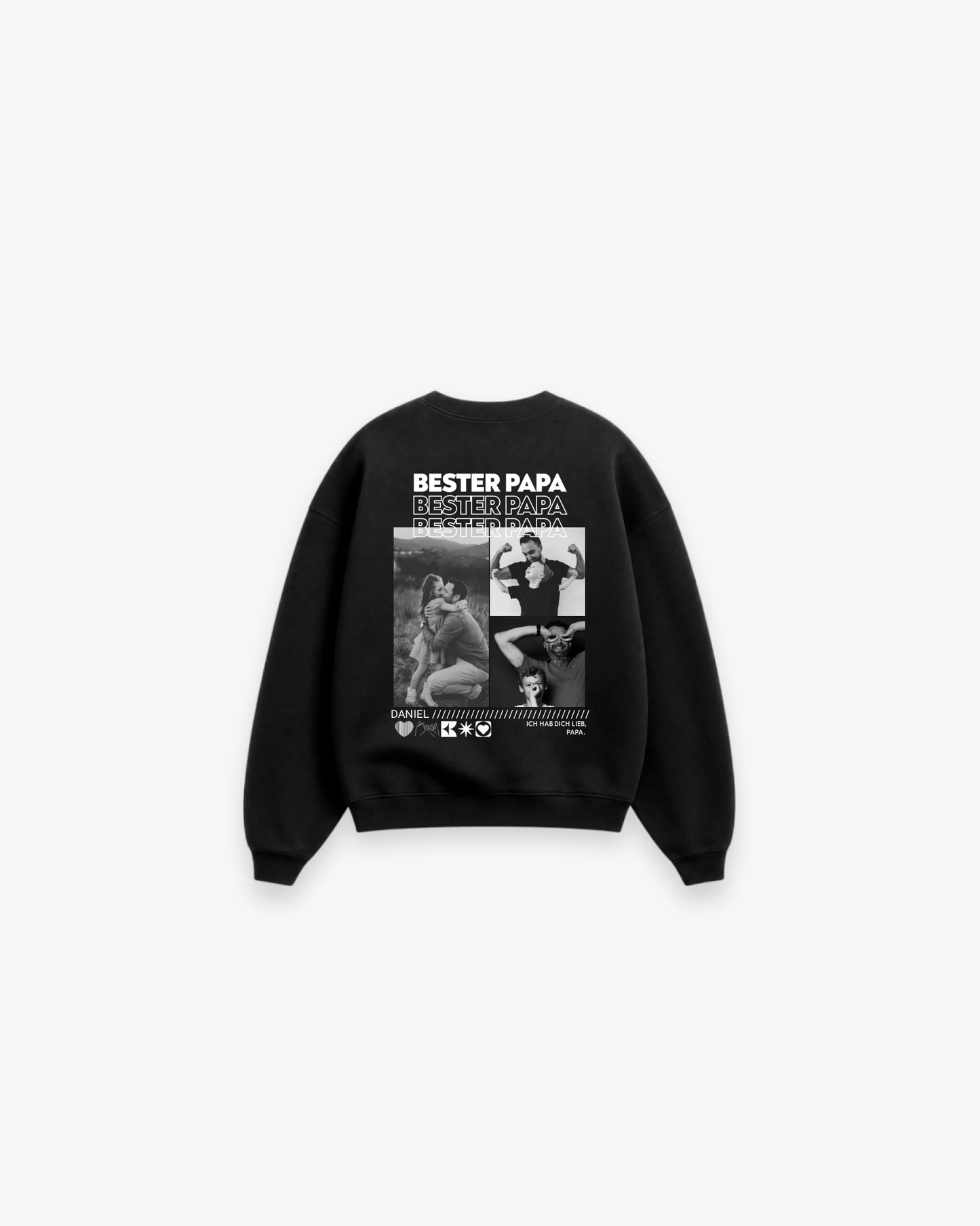 Personalisiertes Sweatshirt mit Fotos "Papa"