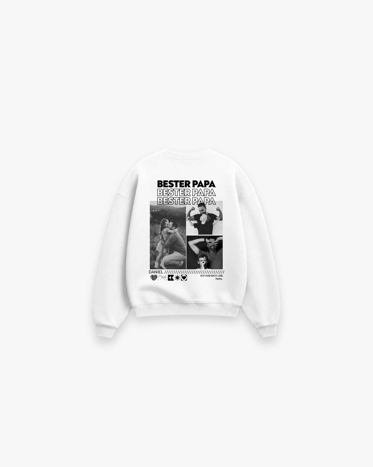 Personalisiertes Sweatshirt mit Fotos "Papa"