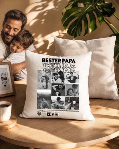 Personalisiertes Kissen mit Fotos "Papa"