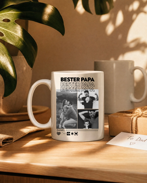 Personalisierte Tasse mit Fotos "Papa"