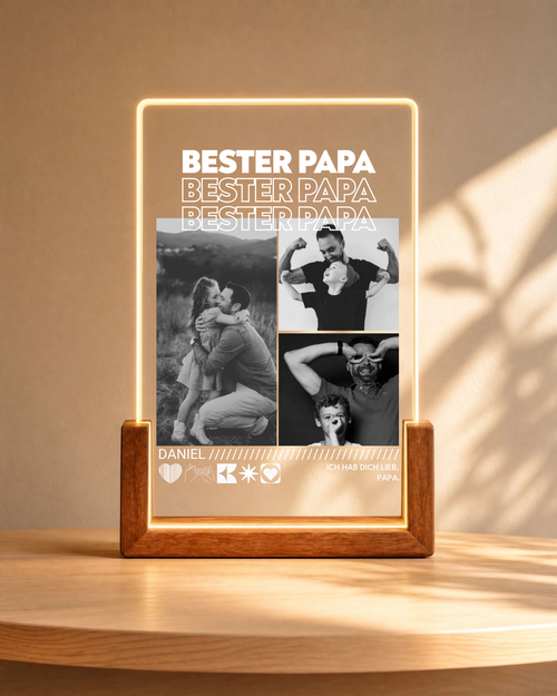 Personalisiertes Acryl-Licht mit Fotos "PAPA"
