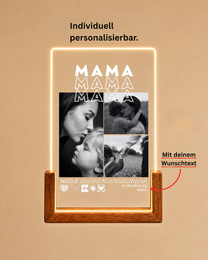 Personalisiertes Acryl-Licht mit Fotos "Mama"