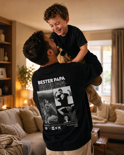 Personalisiertes Sweatshirt mit Fotos "Papa"