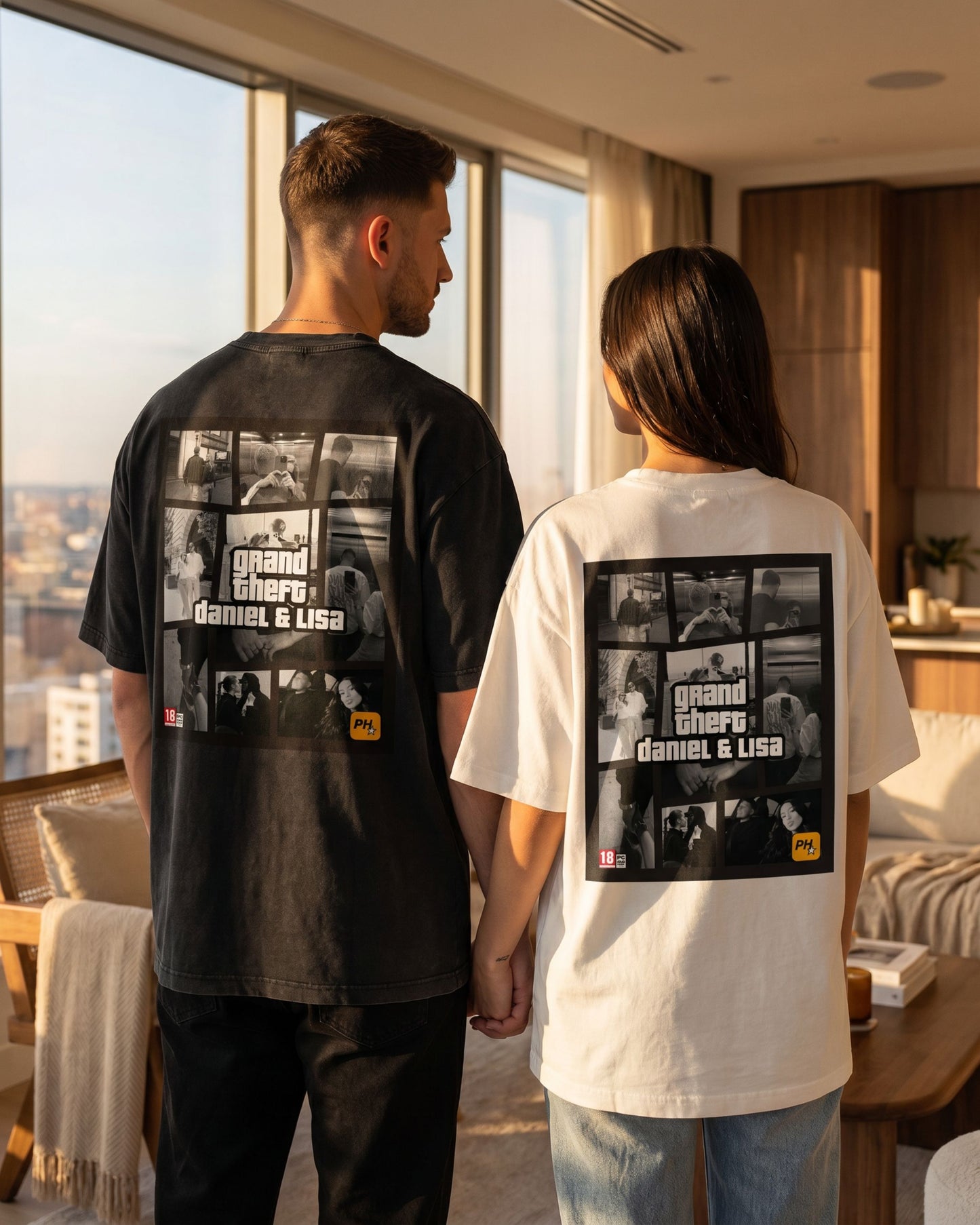 GTA - GRAND THEFT COUPLE SHIRT BACK