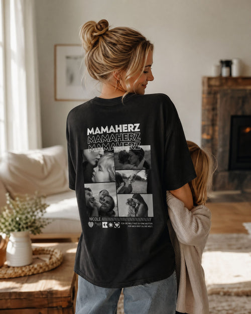 Personalisiertes T-Shirt mit Fotos "Mama"