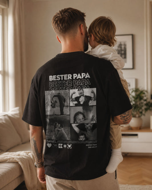 Personalisiertes T-Shirt mit Fotos "Papa"