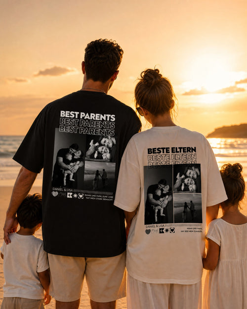 Personalisiertes T-Shirt mit Fotos "Beste Eltern"
